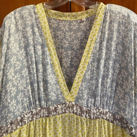 Johnny Was Floral Print Dress Embroidered flowers - Small  - string tie waist - Picture 3 of 8